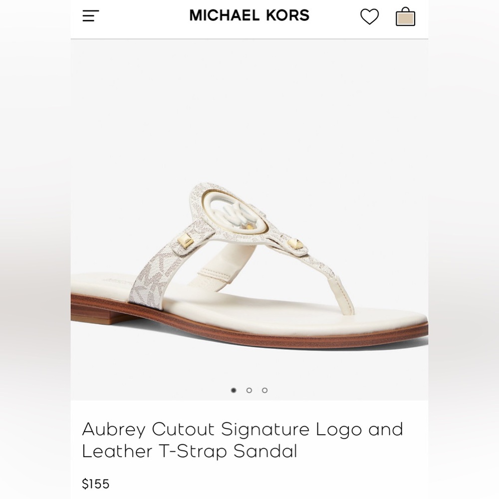 Michael Kors Aubrey Cutout leather logo sandals